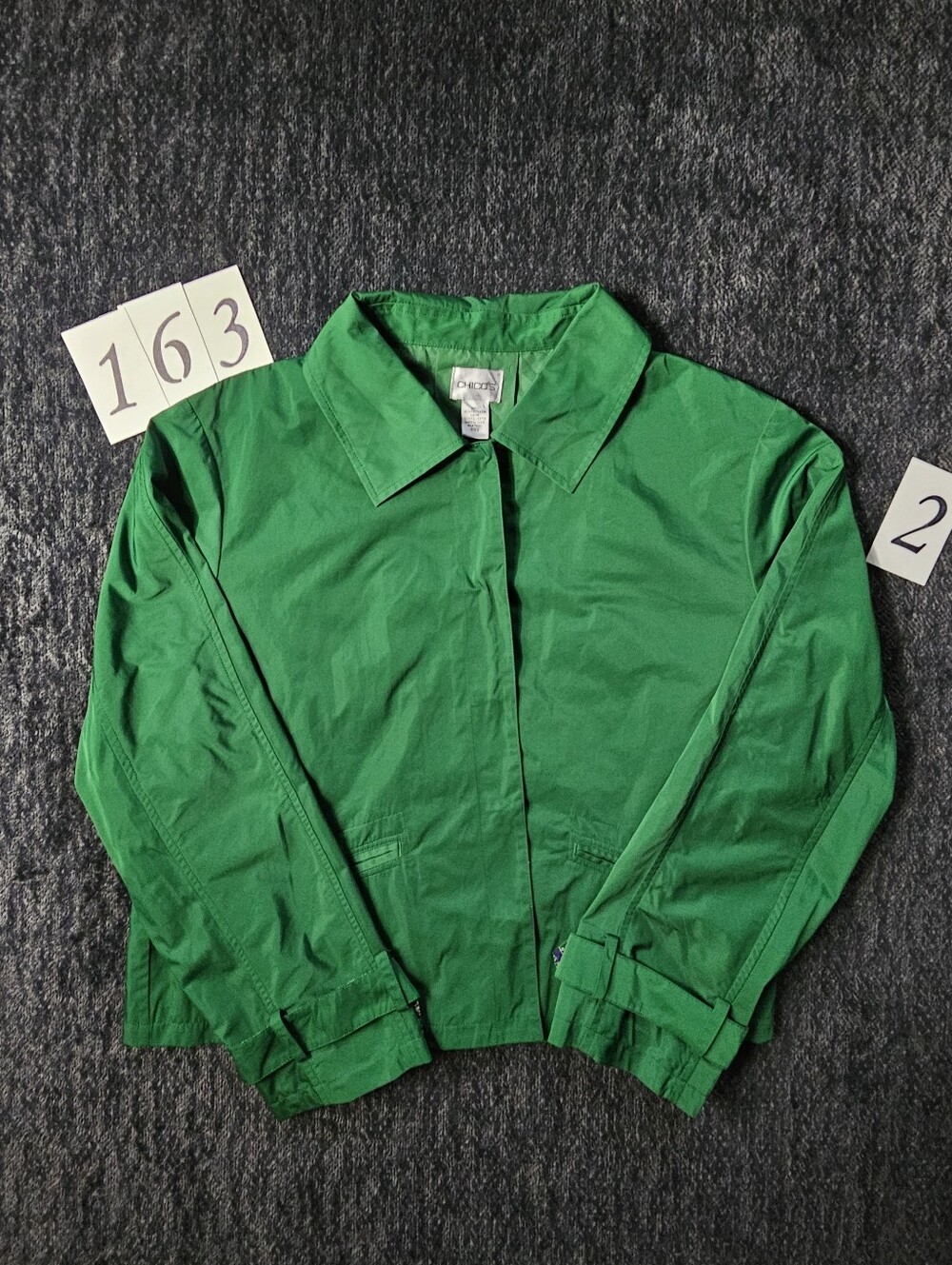 Chico's Bright Green Rain Jacket